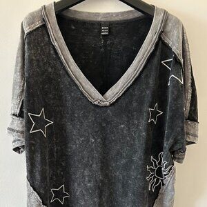 Shein Star Pattern Top in Cotton - Size M